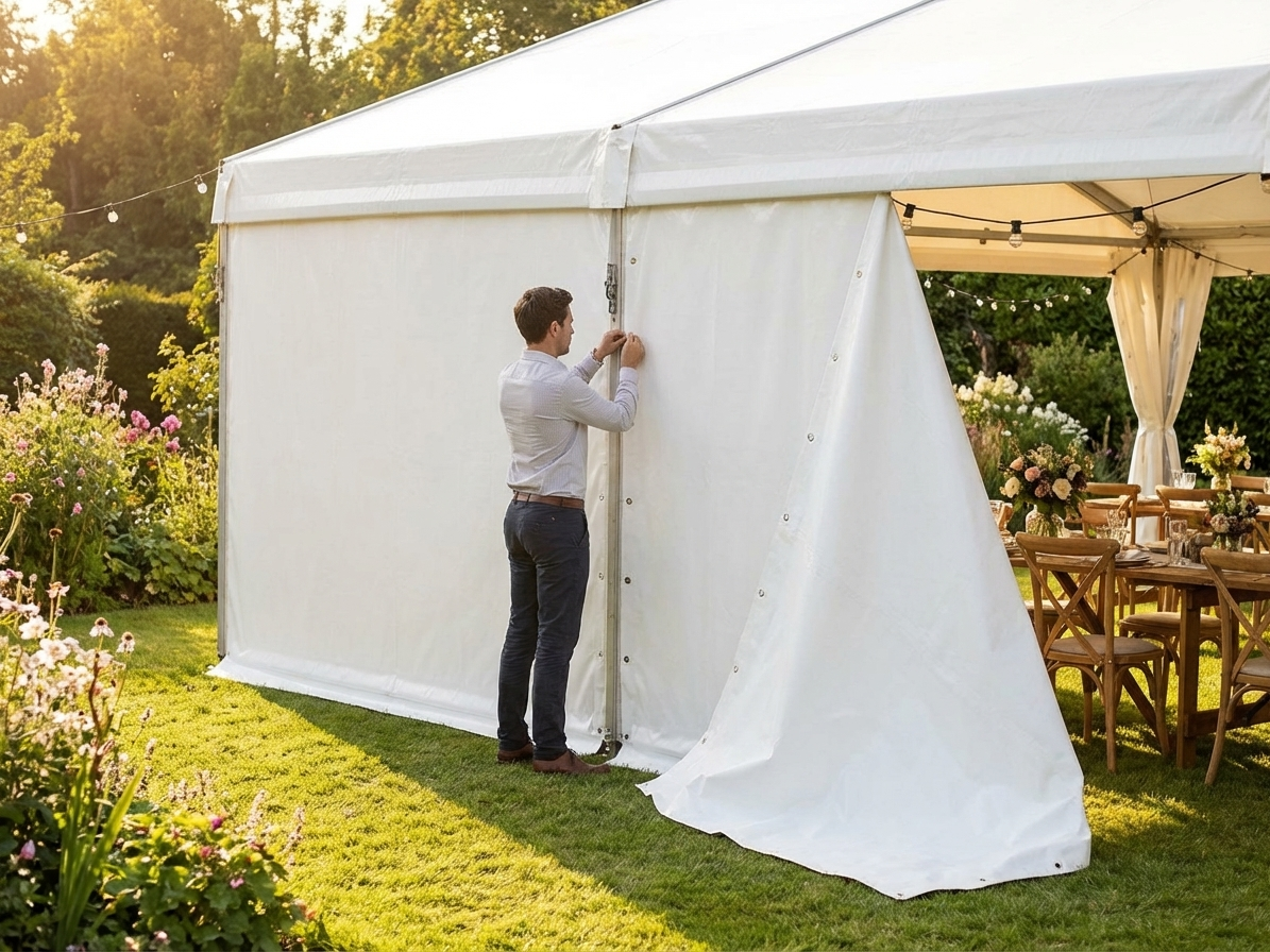 White polyethylene marquee sidewalls for outdoor events - view 3