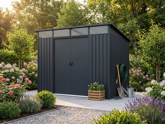 Anthracite garden shed made of galvanised steel - product detail