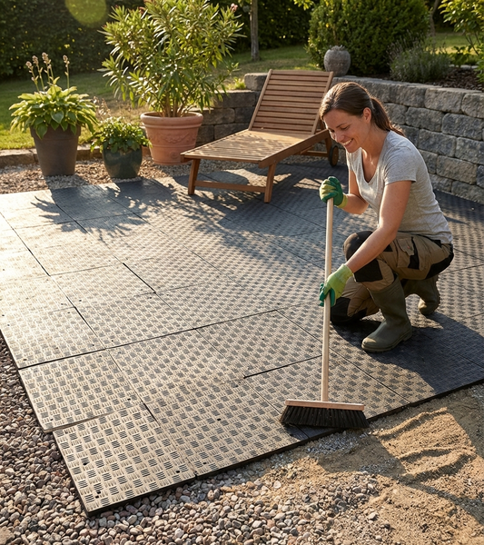 Recycled PE flooring in anthracite, 48 m² coverage - product detail