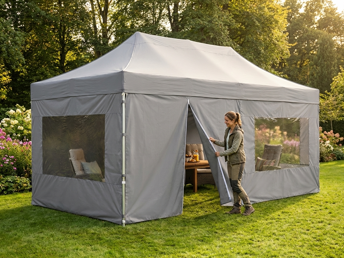 Sidewall for Pop Up Gazebo in Grey, 3x6 m, Outdoor Use - view 3