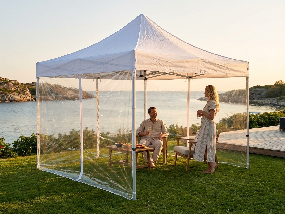 Clear pop-up gazebo 3x3 m with steel frame for outdoor use - view 3