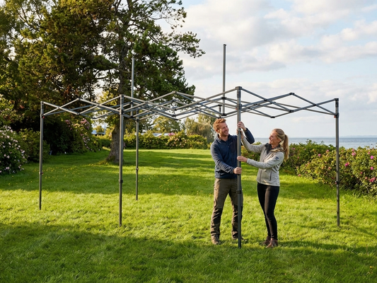 Steel gazebo frame in grey, perfect for outdoor events - product detail