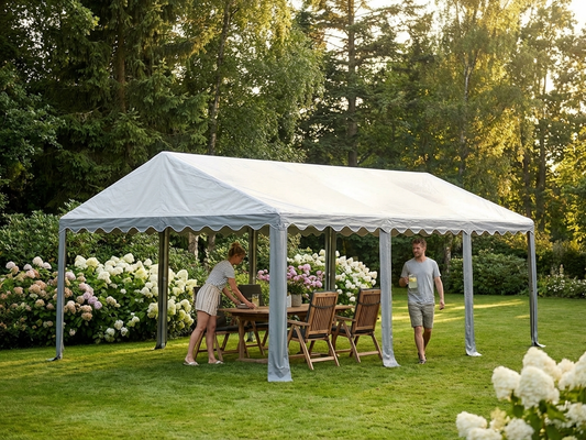 Marquee roof cover in white and grey PVC, 4x6 meters - product detail