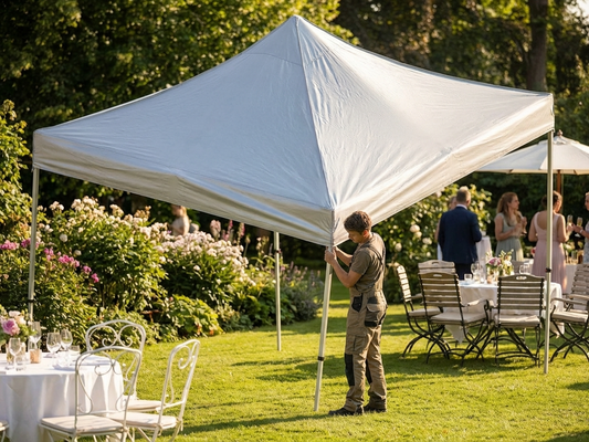 Silver gazebo roof cover 3x6m for outdoor events - product detail