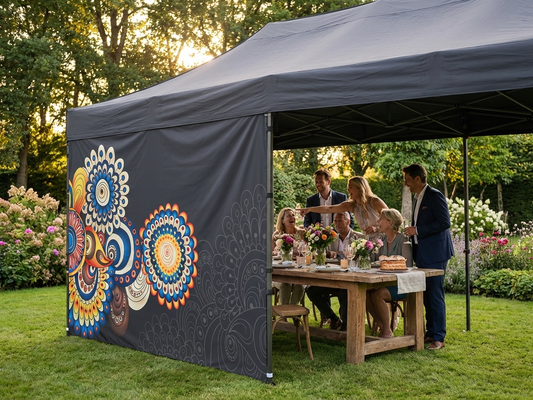 8 m white sidewall for gazebo made from Supertex Polyester - product detail