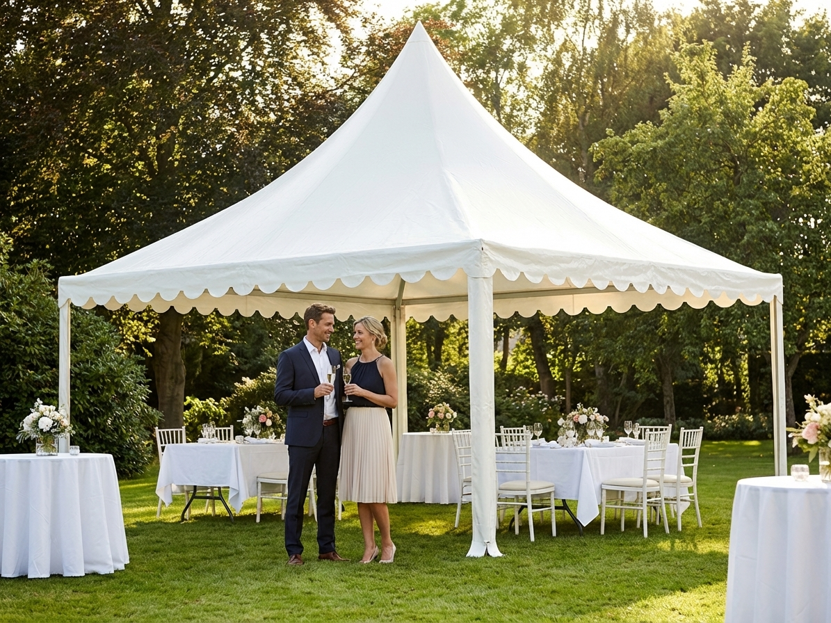 White PVC roof cover for outdoor events, 5x5 meters - view 3