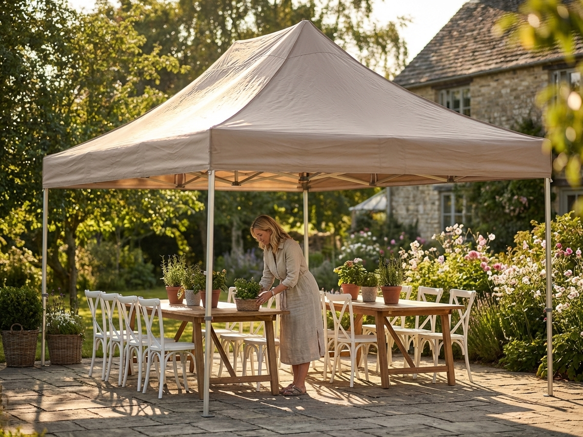 Gazebo roof cover in latte colour for 4x8m size - view 3