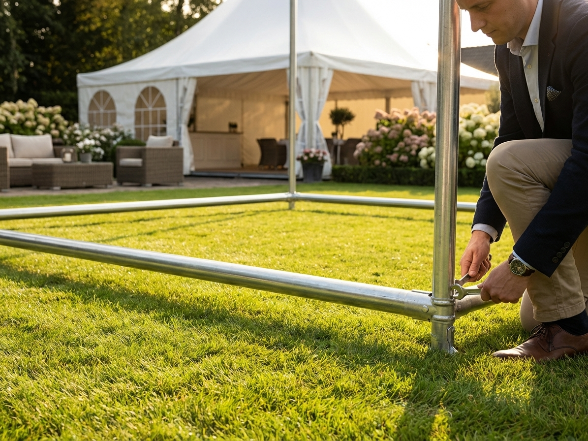 Galvanised steel ground frame for 4x8 m marquee - view 3