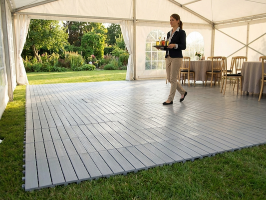 Durable grey plastic flooring made from high-quality polyethylene - product detail
