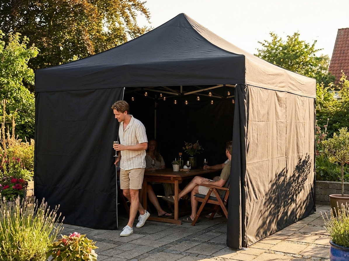 Black Pop Up Gazebo Sidewall Kit 4x4m for Outdoor Events - view 3