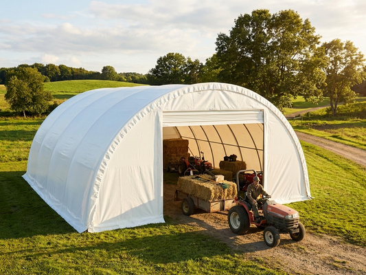 PVC Arched Storage Tent in White for Industrial Use - product detail