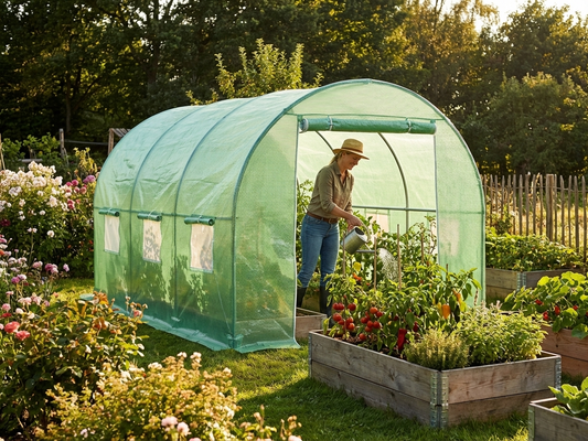 Green polytunnel greenhouse cover, 2x3x2m, polyethylene material - product detail