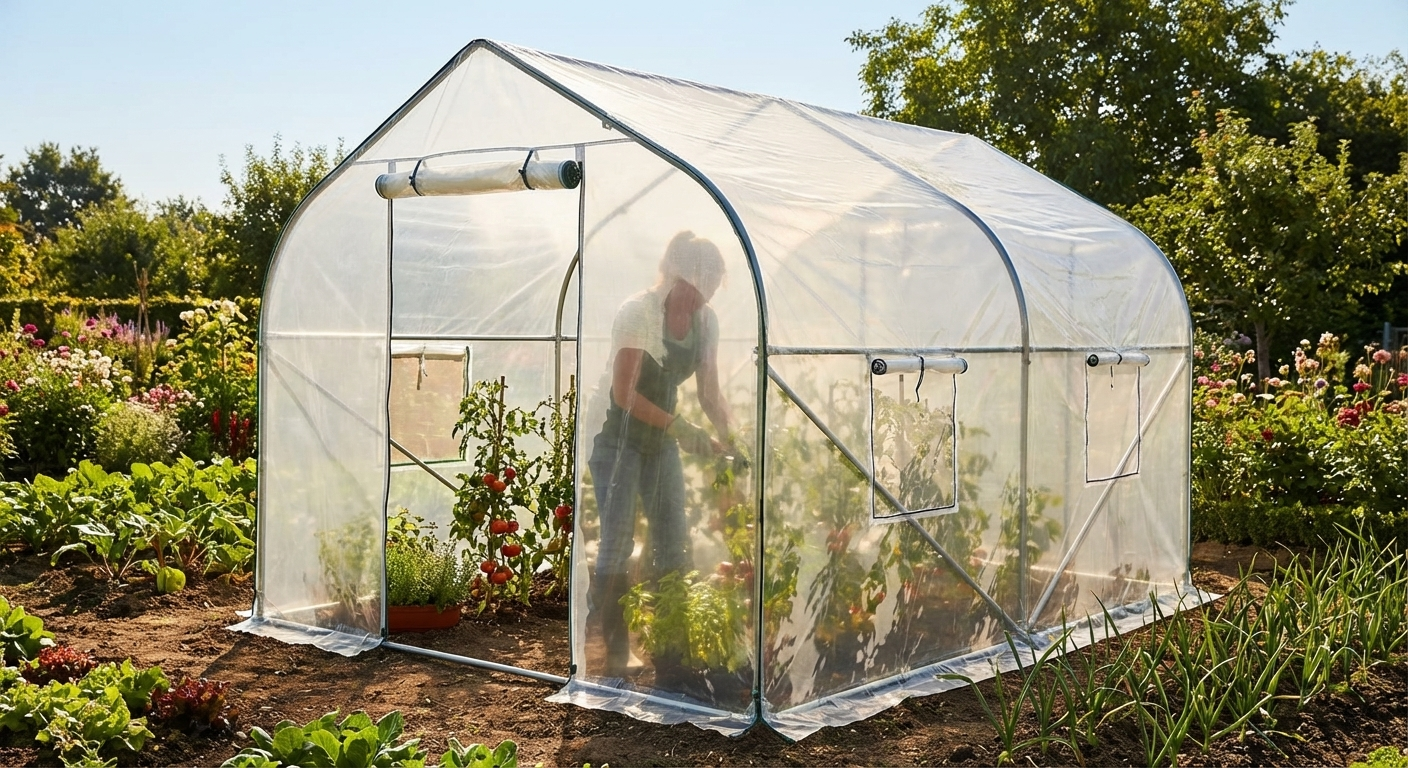 Transparent polytunnel roof cover for greenhouse, 2x3m - view 3