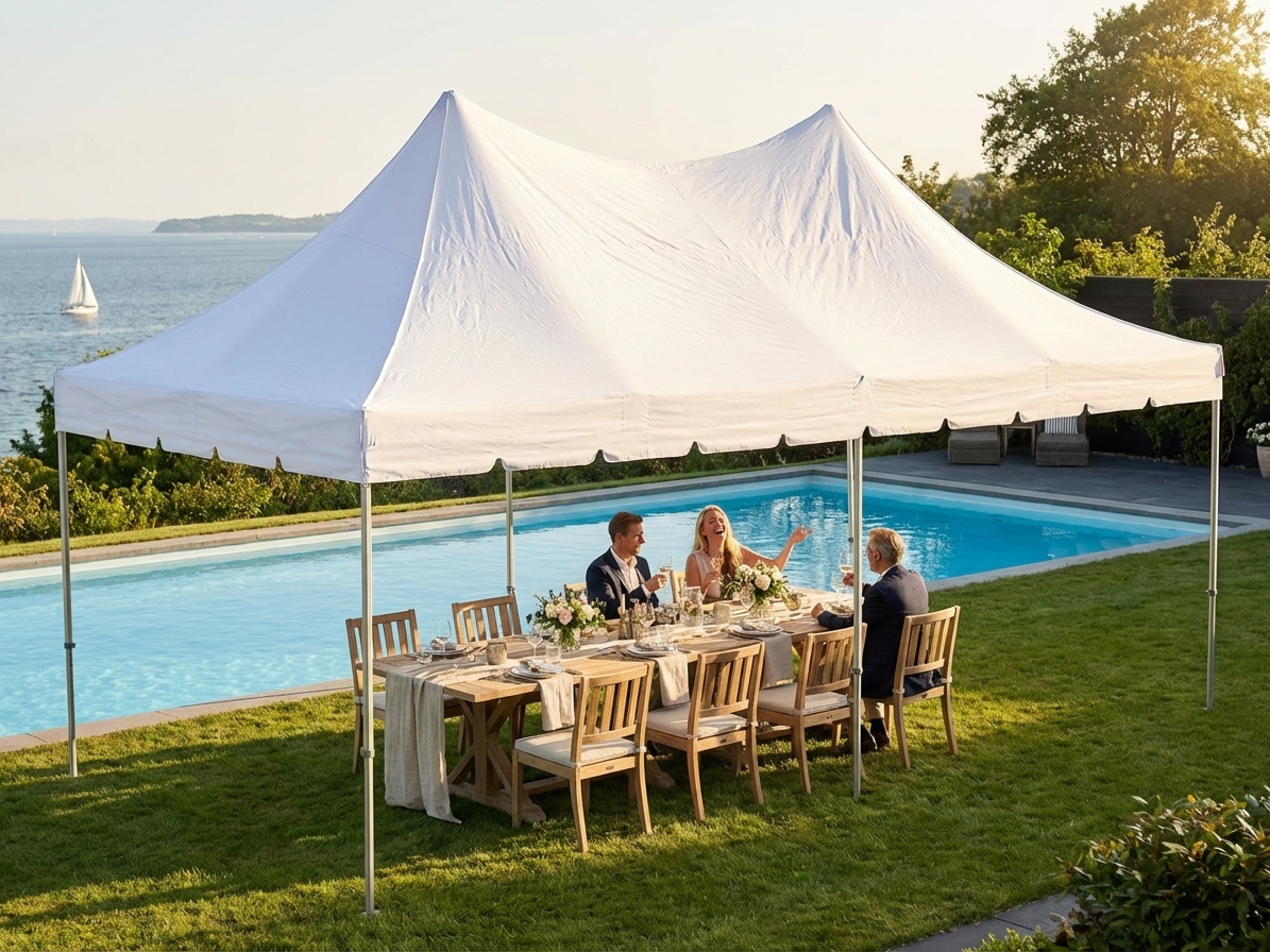 White pop-up gazebo 4x8m with aluminium frame for outdoor events - view 3