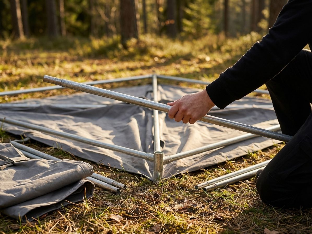 Galvanised steel pipe for industrial storage tent support - view 3