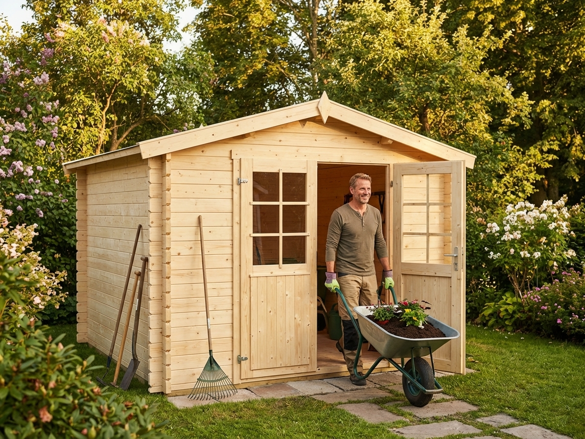 Natural wooden shed made from Nordic Spruce, ideal for garden use - view 3