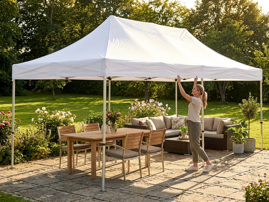 White gazebo roof cover, flame retardant, for outdoor events - product detail