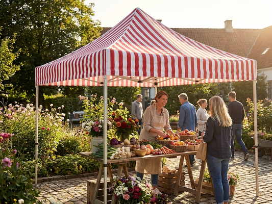 Gazebo Roof Cover 3x3m White/Red for Outdoor Use - product detail