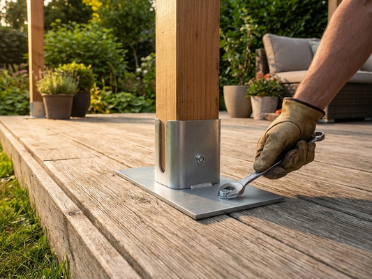 Galvanised steel foot base, silver, suitable for industrial use - product detail