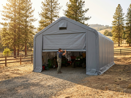 Grey Storage Shelter Endwall/Door made of Polyethylene - product detail