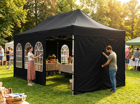 Sidewall kit for pop up gazebo, black polyester - product detail