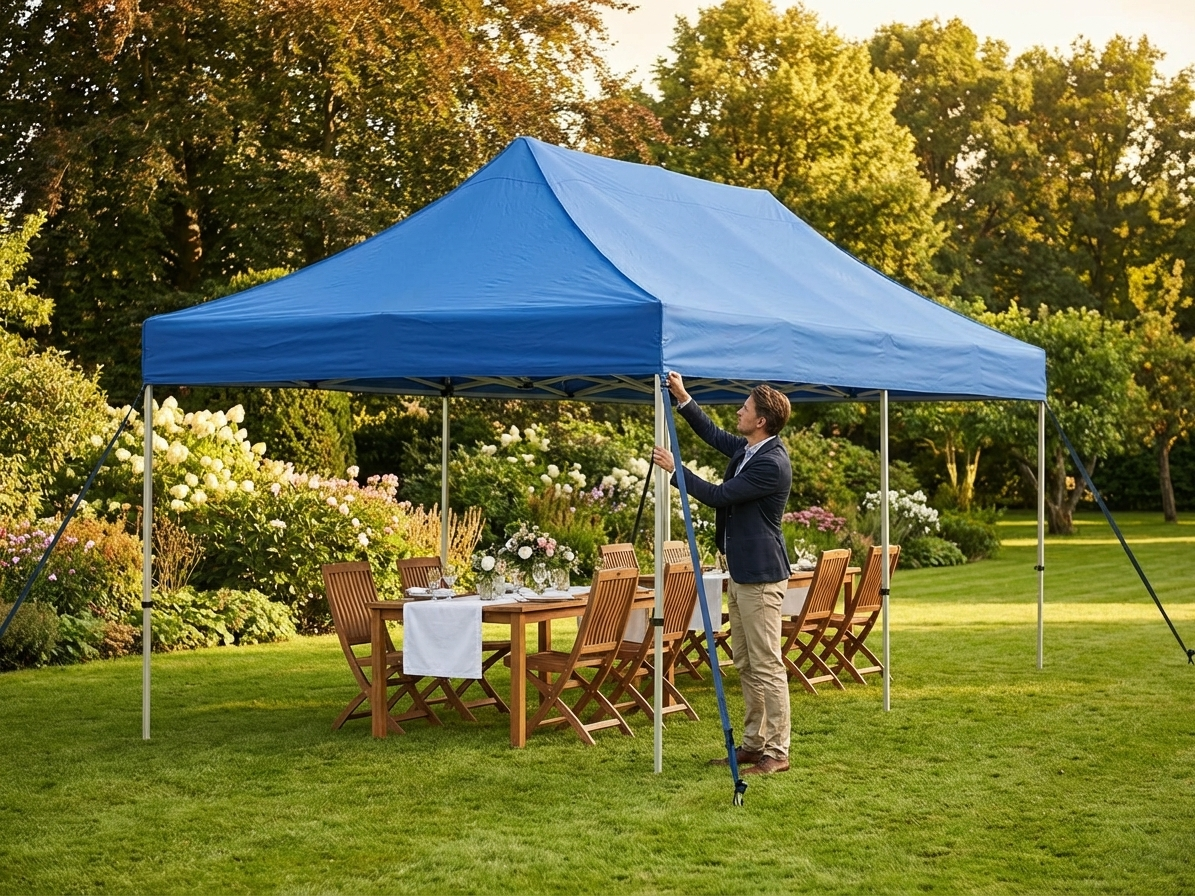 Blue gazebo roof cover 4x8m for outdoor events - view 3