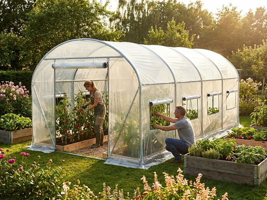 Transparent polytunnel greenhouse cover, 180 micron for UV and water resistance - product detail