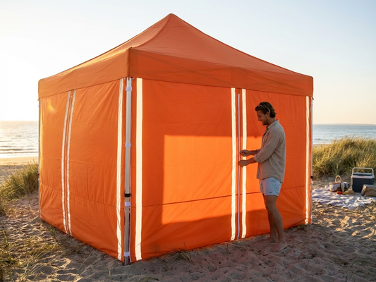 Pop up gazebo sidewall in orange, 3x3 m size - product detail