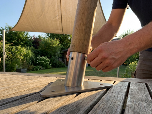 Steel foot base in grey, ideal for industrial use - product detail