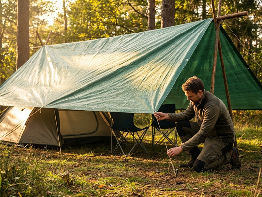 Green tarpaulin 6x8 m PE 150 g/m² for outdoor use - product detail