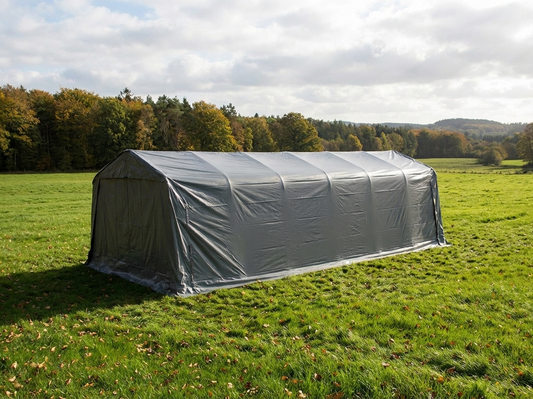 Grey Livestock Shelter in PVC and Steel, 3.6x7.2x2.68 m - product detail