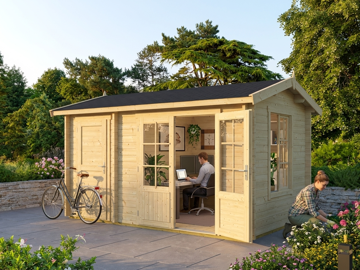 Wooden cabin made from natural Nordic Spruce, perfect for garden retreats - view 3