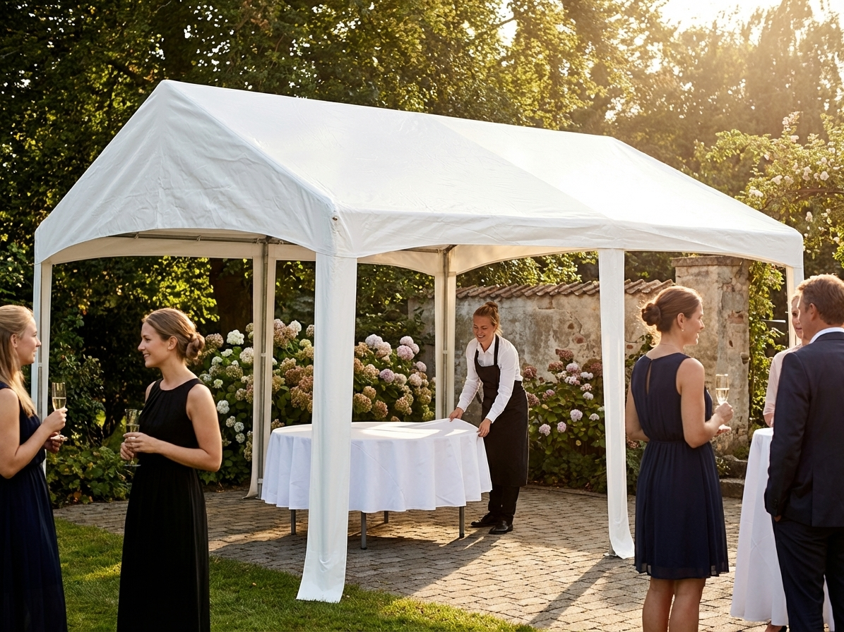 Marquee Roof Cover 4x6 m White PVC for outdoor events - view 3