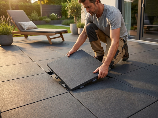 Anthracite recycled PE flooring corner piece - product detail
