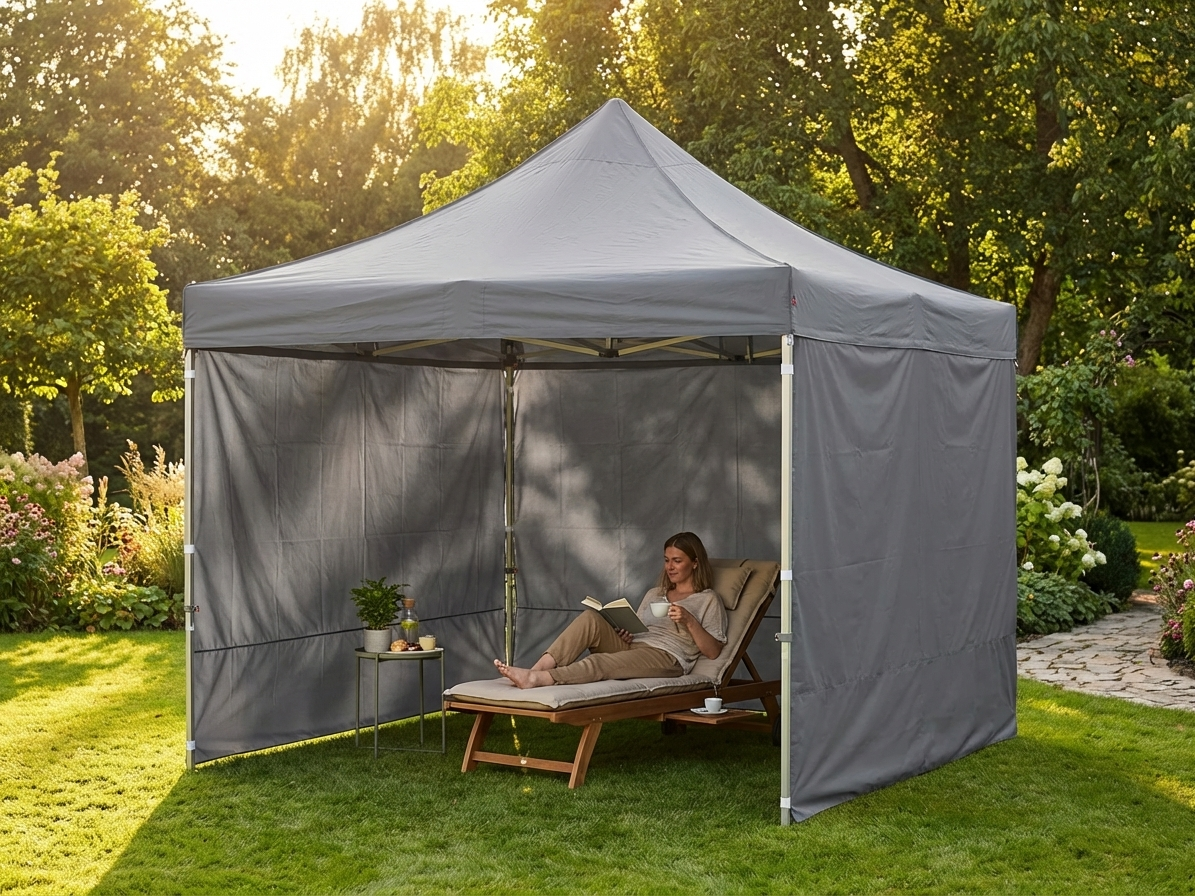 Grey pop-up gazebo with aluminium frame, 4x4 meters - view 3