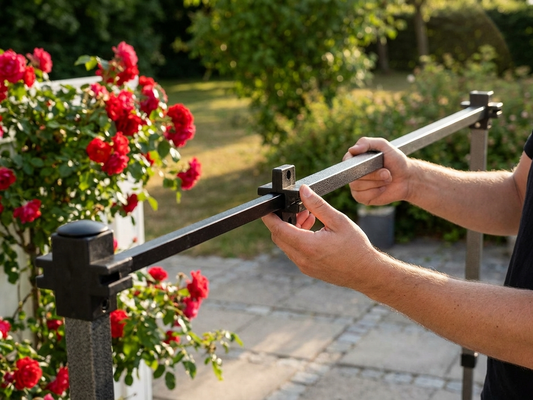 Complete Roof Pole in Black made of Hammered Painted Steel and Plastic - product detail