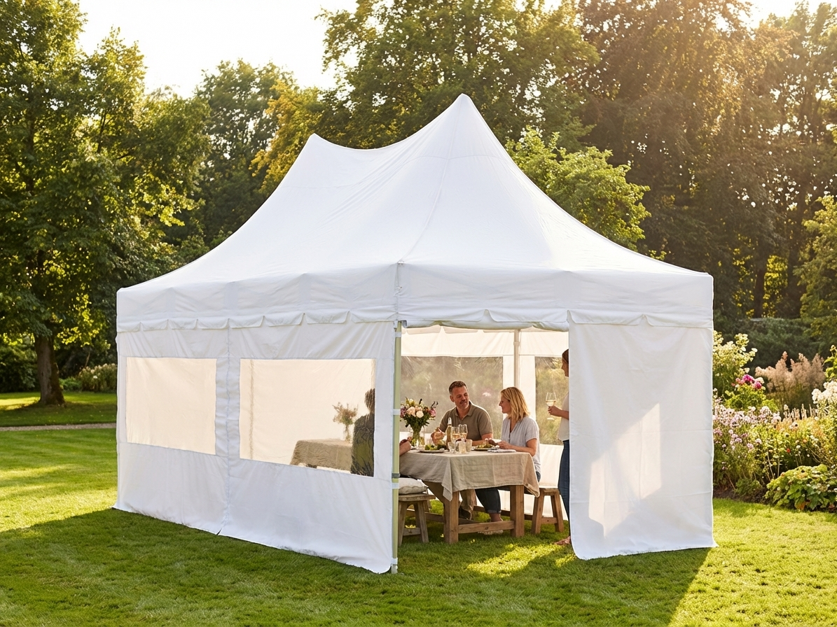 Pop-up gazebo 3x6m in white with aluminium frame for outdoor events - view 3