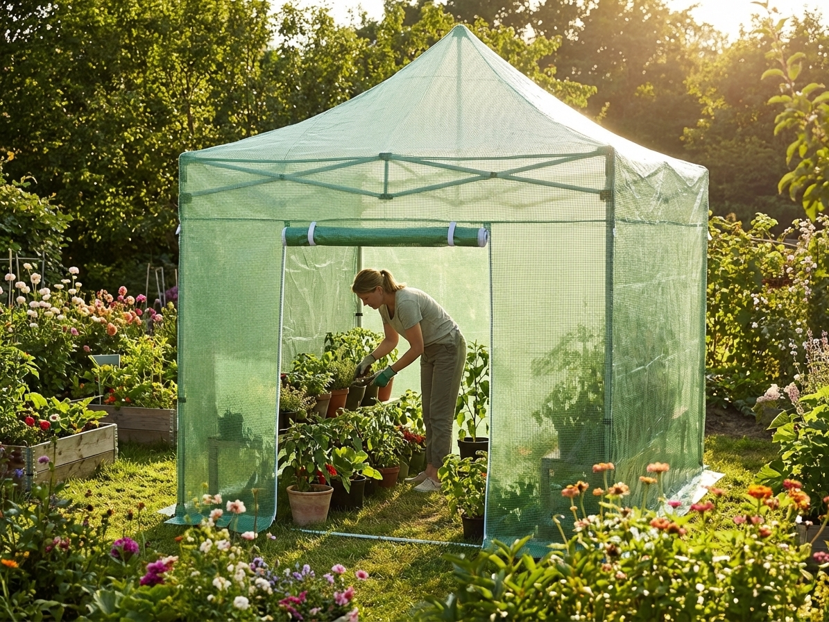 Greenhouse Cover 3x3 m Transparent Green Polyethylene - view 3