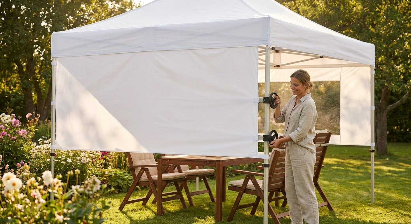 White sidewall for event tents, 3m size, polyester PVC - view 3