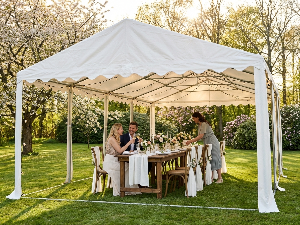 White PVC marquee roof cover 6x8m - view 3