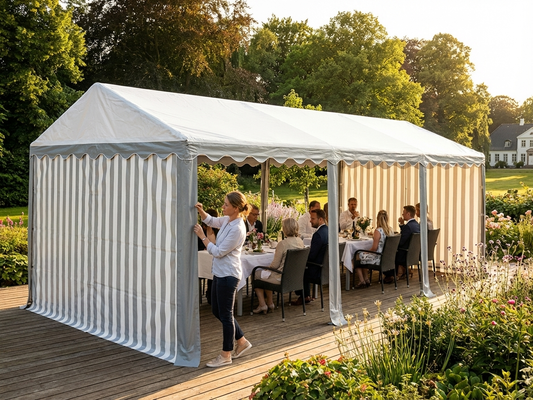 Roof cover for marquee, 5x10 m, white and grey - product detail