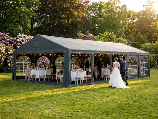 Dark Grey PVC Marquee 6x12 m for outdoor events - product detail