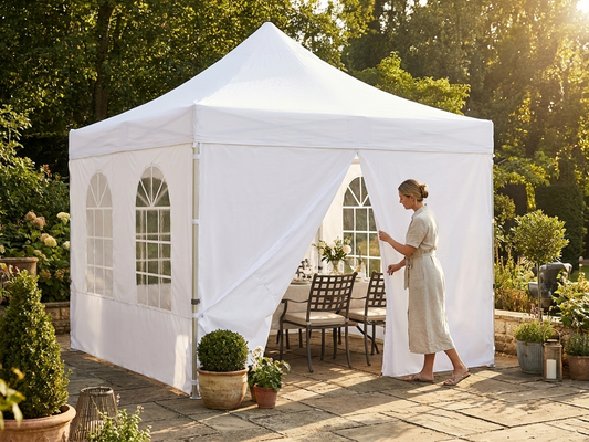 White sidewall kit for 3x3m pop-up gazebo, waterproof and UV-resistant - product detail