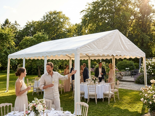 White PVC marquee roof cover 5x8m for event use - product detail