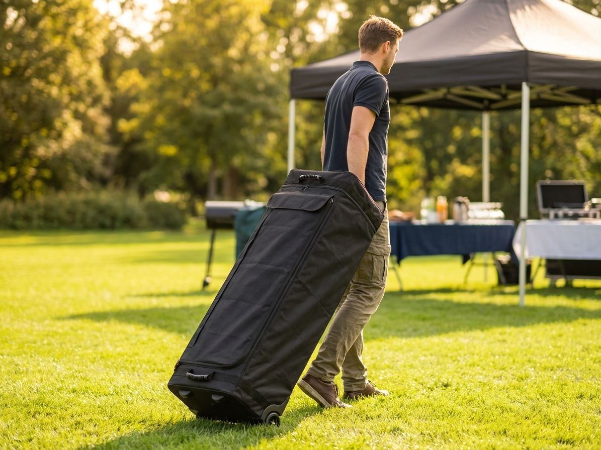 Black carry bag with wheels for Flextents PRO, 4x6 m size - view 3