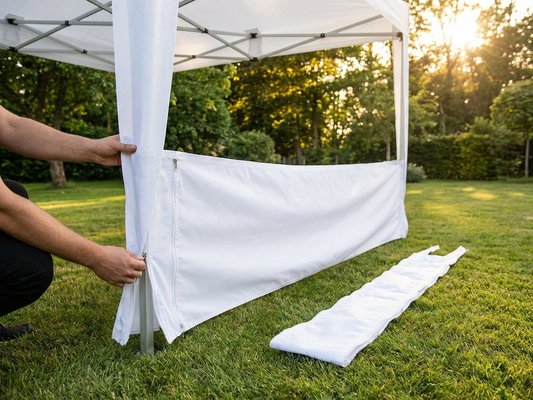 White pop-up gazebo infill joint panels for outdoor events - product detail
