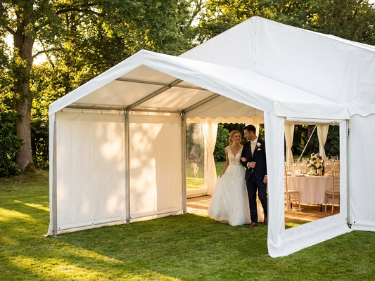 2m white marquee extension for events - product detail