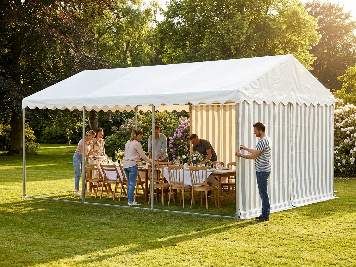 White/Grey Roof Cover for 4x10m Marquee - view 3