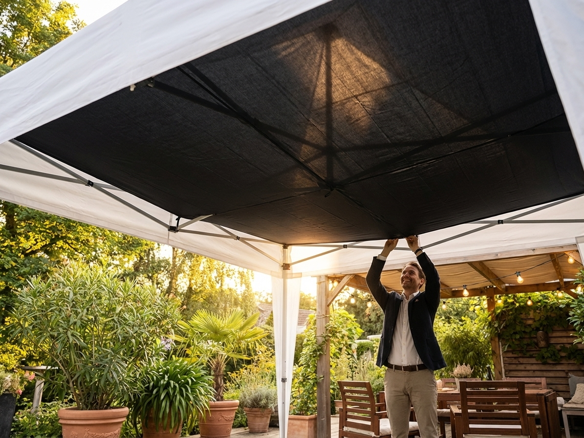 Black roof lining for 4x6m pop-up gazebo - view 3