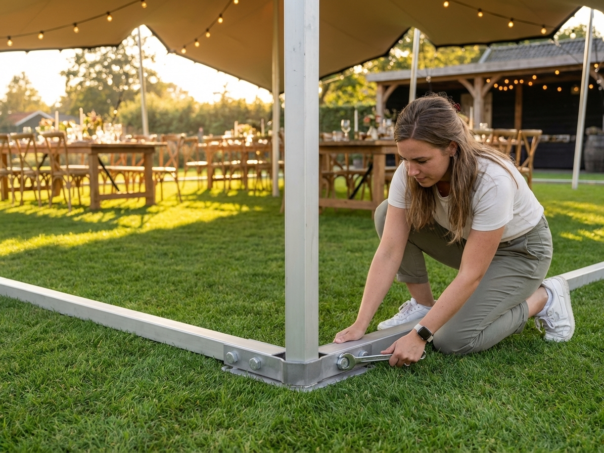 Steel ground bar for 5x5 m marquees, durable and stable - view 3